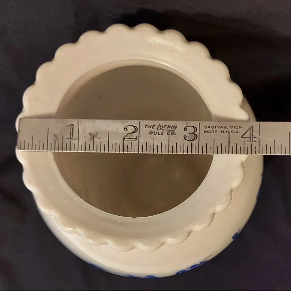 VTG 1940s White & Blue Anchor Hocking Vitrock Milk Glass
Flowers Birds EUC - Picture 11 of 13